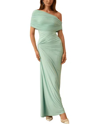 Dilireba One-shoulder Maxi Dress In Emerald Green