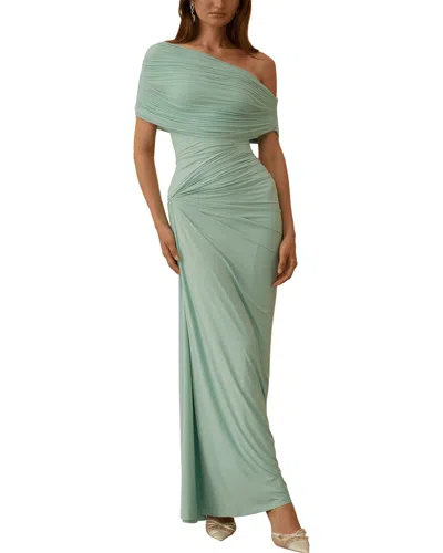 Dilireba One-shoulder Maxi Dress In Emerald Green