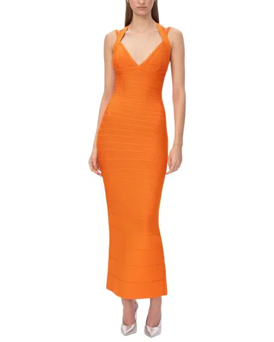 Dilireba Solid Maxi Dress In Orange