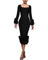 Dilireba Solid Midi Dress In Black