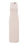 Dima Ayad Halter Polka-dot Bubble Top Dress In Black,white