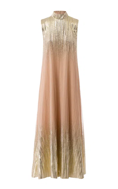 Dima Ayad Metallic Full Cape And Dress Set In Multi