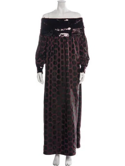 Pre-owned Dima Ayad Polka Dot Print Long Dress W/ Tags In Blue