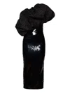 Dima Ayad Sequin Midi Dress In Black