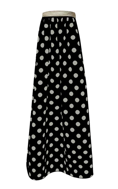 Dima Ayad Strapless Sequined Polka Dot Dress In Black,white