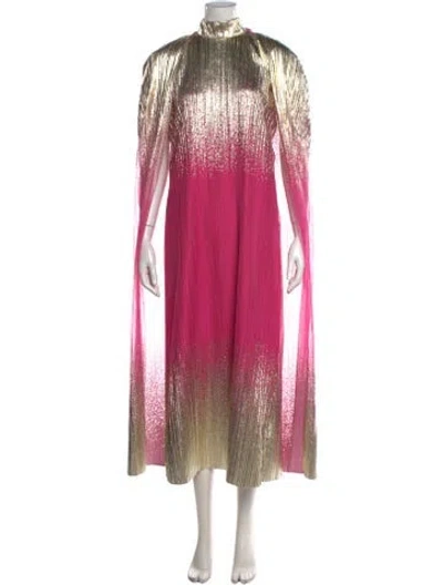 Pre-owned Dima Ayad Striped Long Dress In Pink