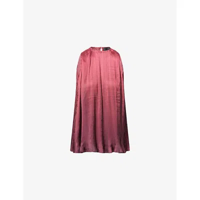 Dima Ayad Womens Pink/burgundy Racer Ombre Pleated Woven Top