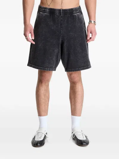 Dime Acid-wash Effect Shorts In Black