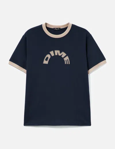 Dime Arch Ringer T-shirt In Blue/蓝色/藍色/블루/ブルー