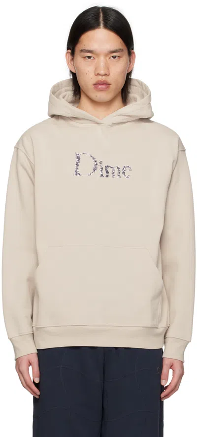 Dime Beige Classic Skull Hoodie In Fog