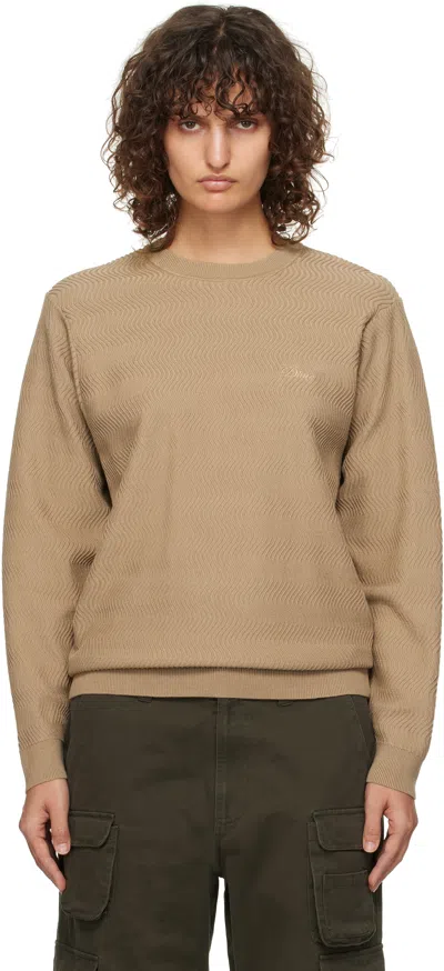 Dime Beige Wave Cable Knit Jumper In Tan