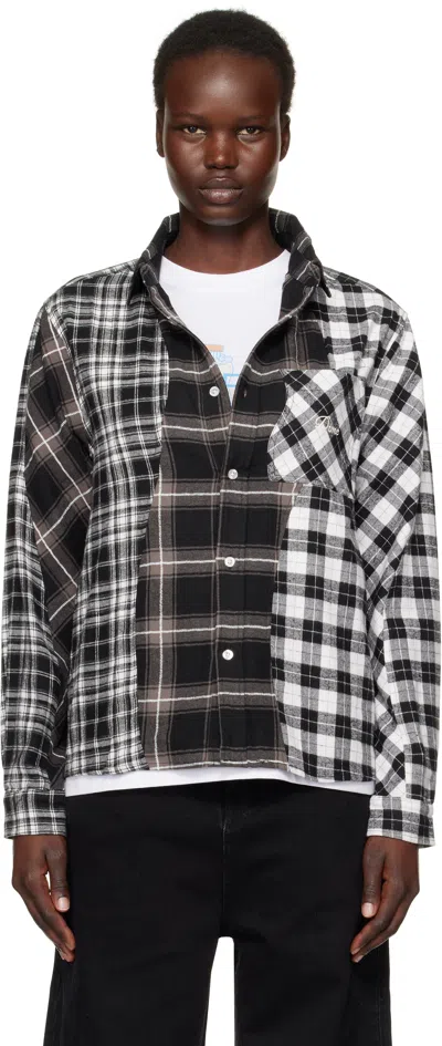 Dime Black & White Triple Plaid Shirt