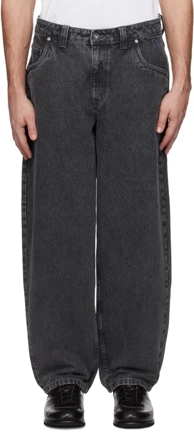 Dime Black Classic Baggy Jeans In Faded Black