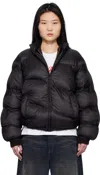 Dime Black Classic Ripstop Puffer Jacket In Black