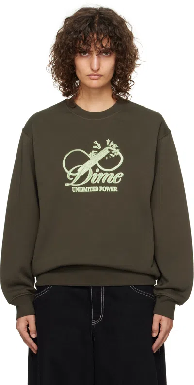 Dime Black Cursive Power Sweatshirt In Vintage Black