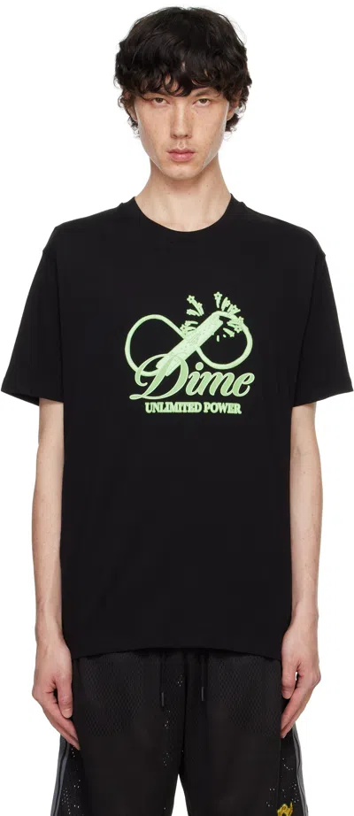 Dime Cursive Power T-shirt In Black