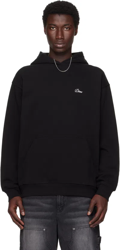 Dime Black Cursive Small Logo Hoodie