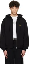 Dime Black Cursive Small Logo Zip Hoodie In Black