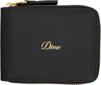 Dime Black Cursive Zip Wallet