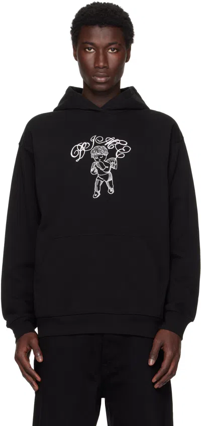 Dime Black Embroidered Fighter Hoodie