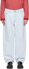 Dime Blue Classic Baggy Jeans In Light Washed