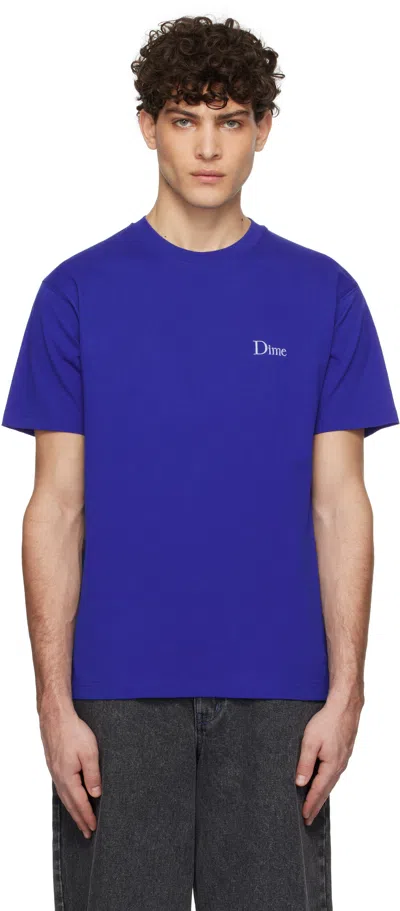 Dime Blue Classic Small Logo T-shirt In Navy Blue