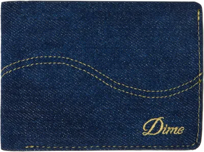 Dime Blue Cursive Bifold Wallet In Indigo Denim