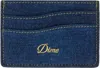Dime Blue Cursive Card Holder In Indigo Denim
