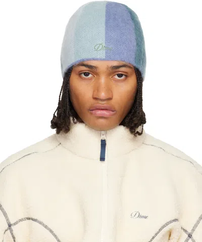 Dime Blue Mohair Skully Beanie In Multi