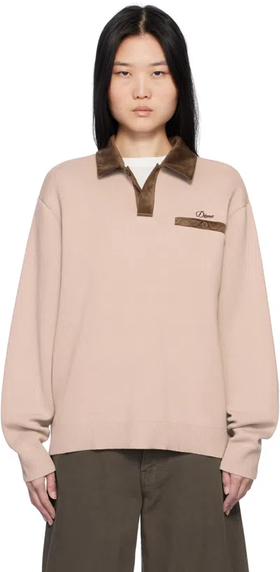 Dime Brown Casino Rugby Polo In Mocha