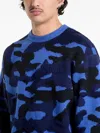 Dime Camouflage-intarsia Sweater In Blue