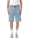 Dime Carpenter Denim Shorts In Blue Washed