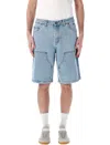Dime Carpenter Denim Shorts In Blue Washed