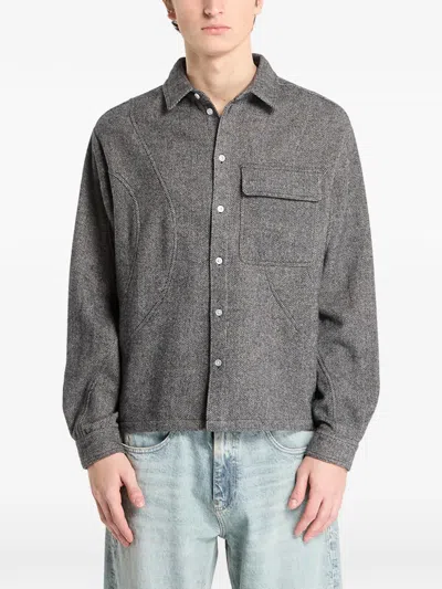 Dime Chest-pocket Shirt In Gray