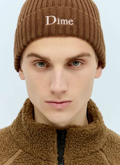 Dime Classic Fold Beanie In Brown