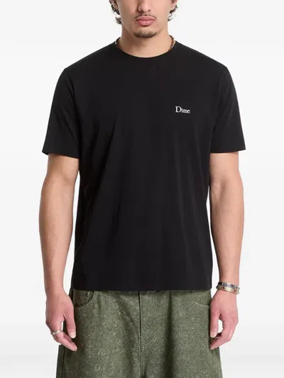 Dime Classic Logo-embroidered T-shirt In Black