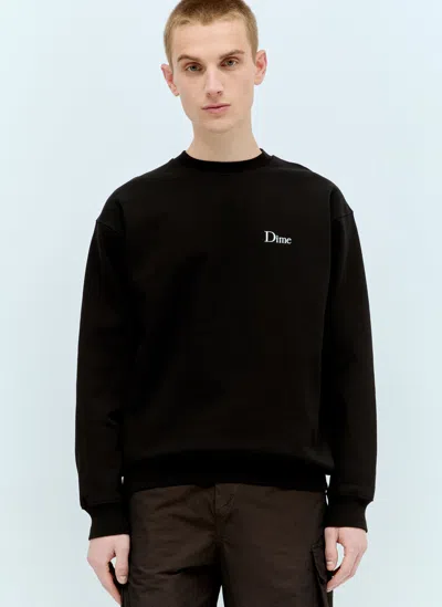 Dime Classic Small Logo Hooded Sweatshirt In Black