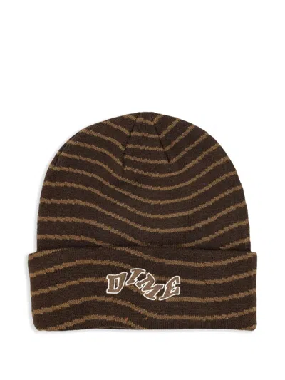 Dime College Wave Beanie Hat In Brown