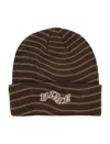Dime College Wave Beanie Hat In Black/browne