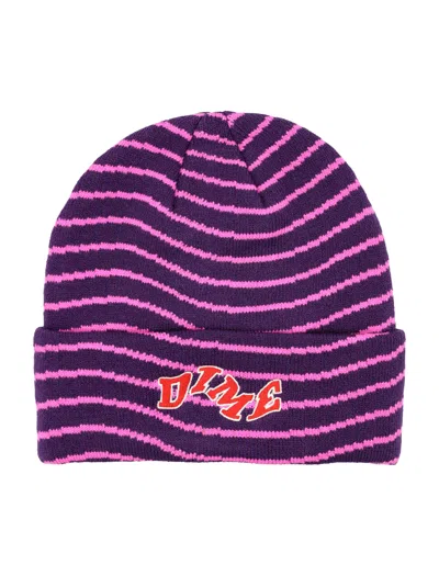Dime College Wave Cuff Beanie In Purple