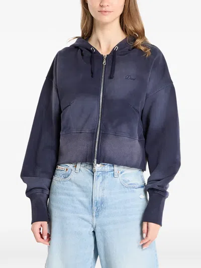 Dime Cropped Zip-fastening Hoodie In Blue