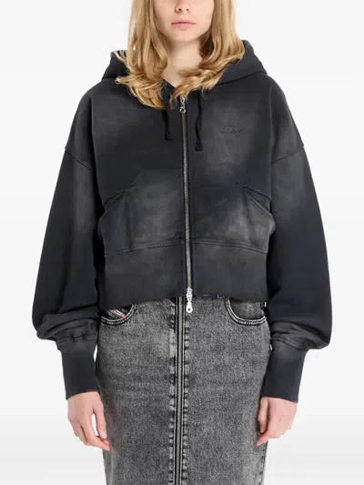 Dime Cropped Zip-up Hoodie In Gray