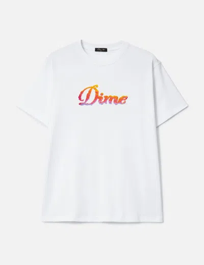 Dime Cursive Cloud T-shirt In White