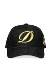 Dime Cursive D Embroidered Baseball Cap In Black