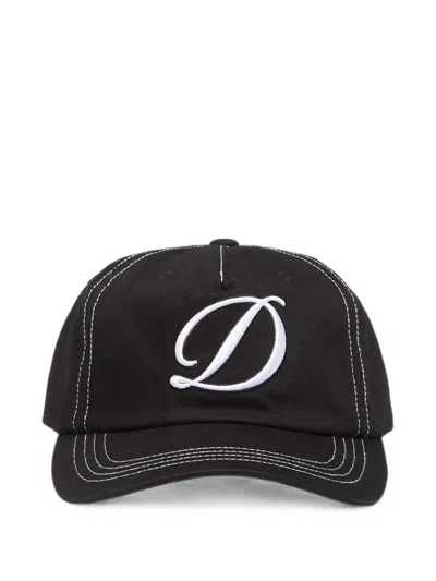 Dime Cursive Denim Cap In Black