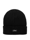 Dime Cursive Fold Beanie In Black