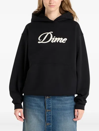 Dime Cursive Logo Hoodie In Black