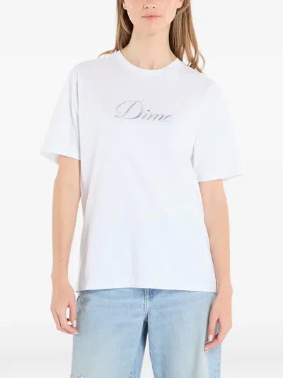 Dime Cursive Logo T-shirt In White