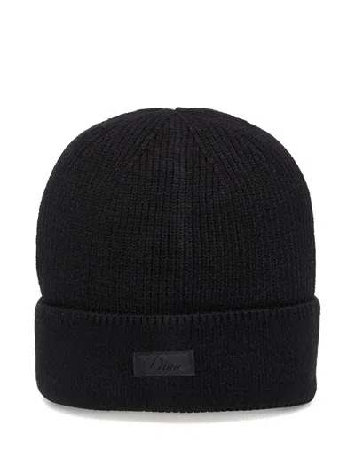 Dime Cursive Rib Beanie Hat In Black
