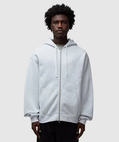 Dime Cursive Small Logo Zip Hoodie In Ash